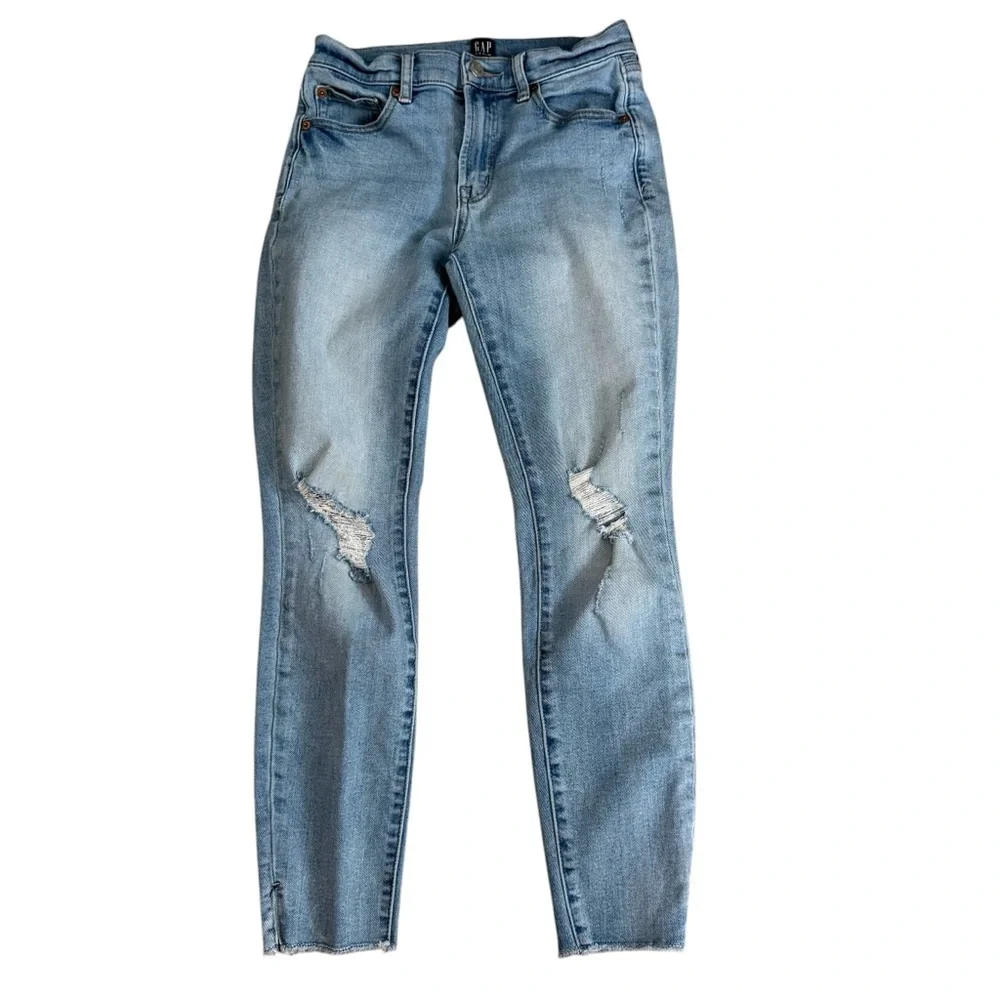 Lightly distressed GAP True Skinny Jeans